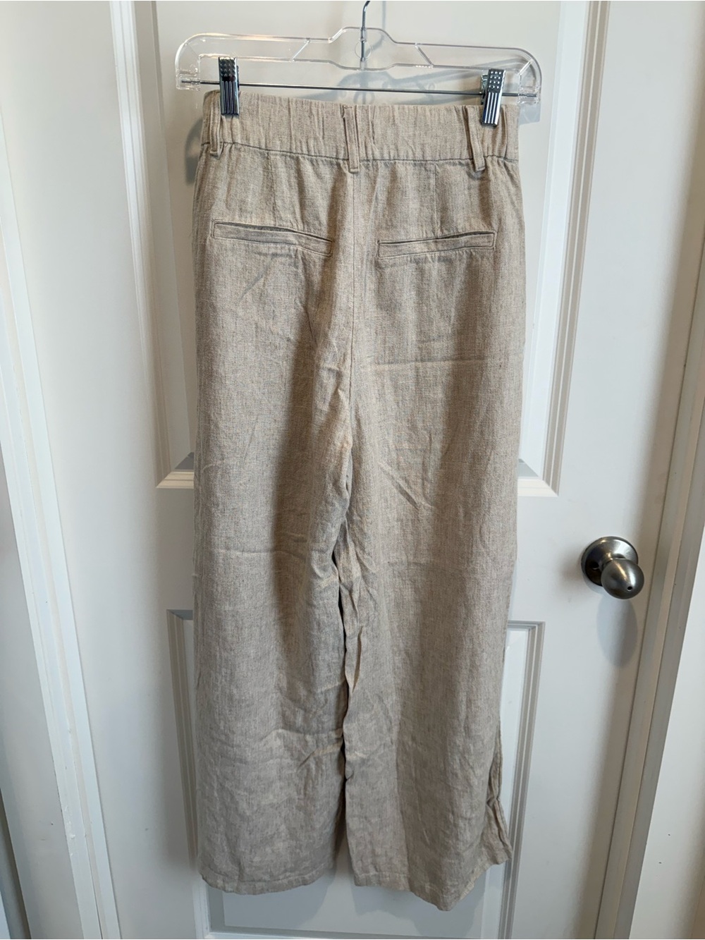 Abercrombie & Fitch Linen Blend Wide Leg Trouser Pants Tan Size Small Short - Picture 4 of 4